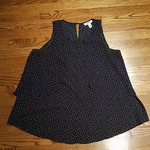 Motherhood Maternity Navy Polka Dot Top